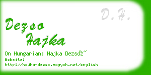 dezso hajka business card